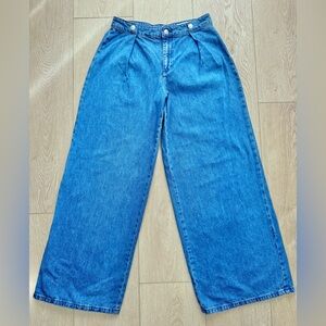 NWOT Zara Pleated Wide-Leg Jeans I Size 6
